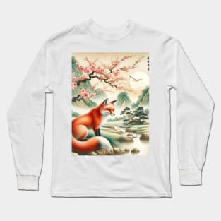 Whispers of the Ancient Grove: A Fox's Tale Long Sleeve T-Shirt